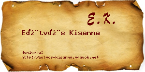 Eötvös Kisanna névjegykártya
